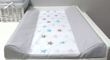 Babymajawelt Wickelauflage Wickeltischauflage - 2 Keil Mulde Sterne "BiG STARS" 50x70 cm (Wickelauflage und Bezug, 2-tlg., Set), Made in EU, Abwaschbar, Bezug abnehmbar