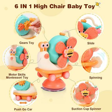 POPOLIC Lernspielzeug Saugnapf Spielzeug Baby, Baby Spielzeug 6 12 Monate, Spielzeug (1-St), Montessori Spielzeug ab 1 Jahr - Sensorik Spielzeug - Motorikspielzeug