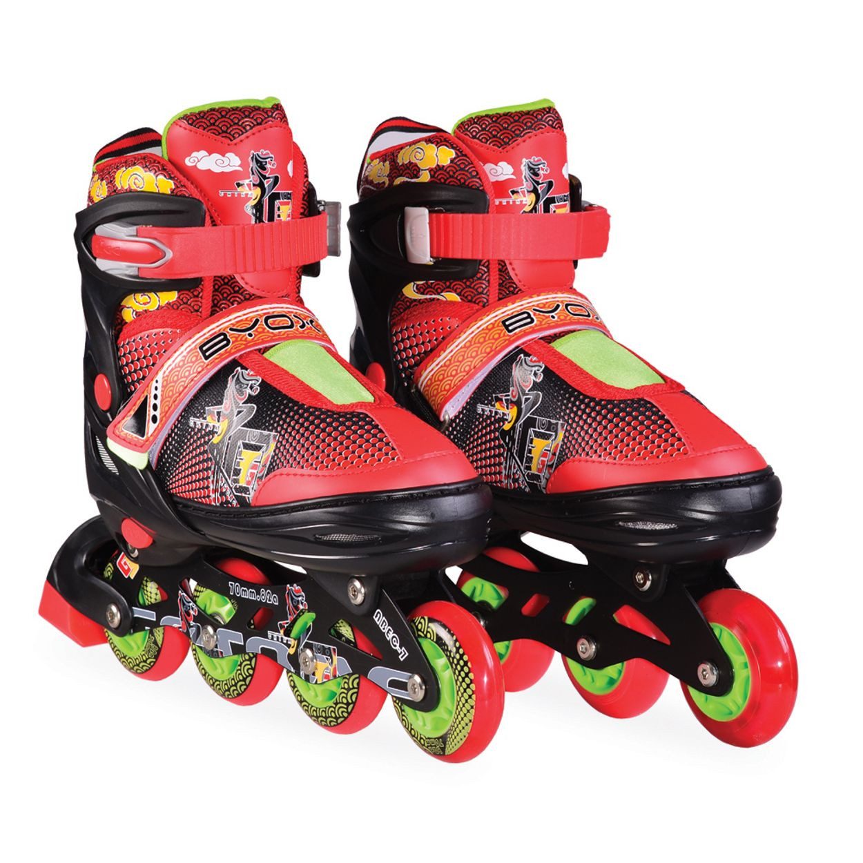 Byox Inlineskates Inliner Kinder Mask, schwarz Größe L 38-41 verstellbar, PU, ABEC-7 Lager