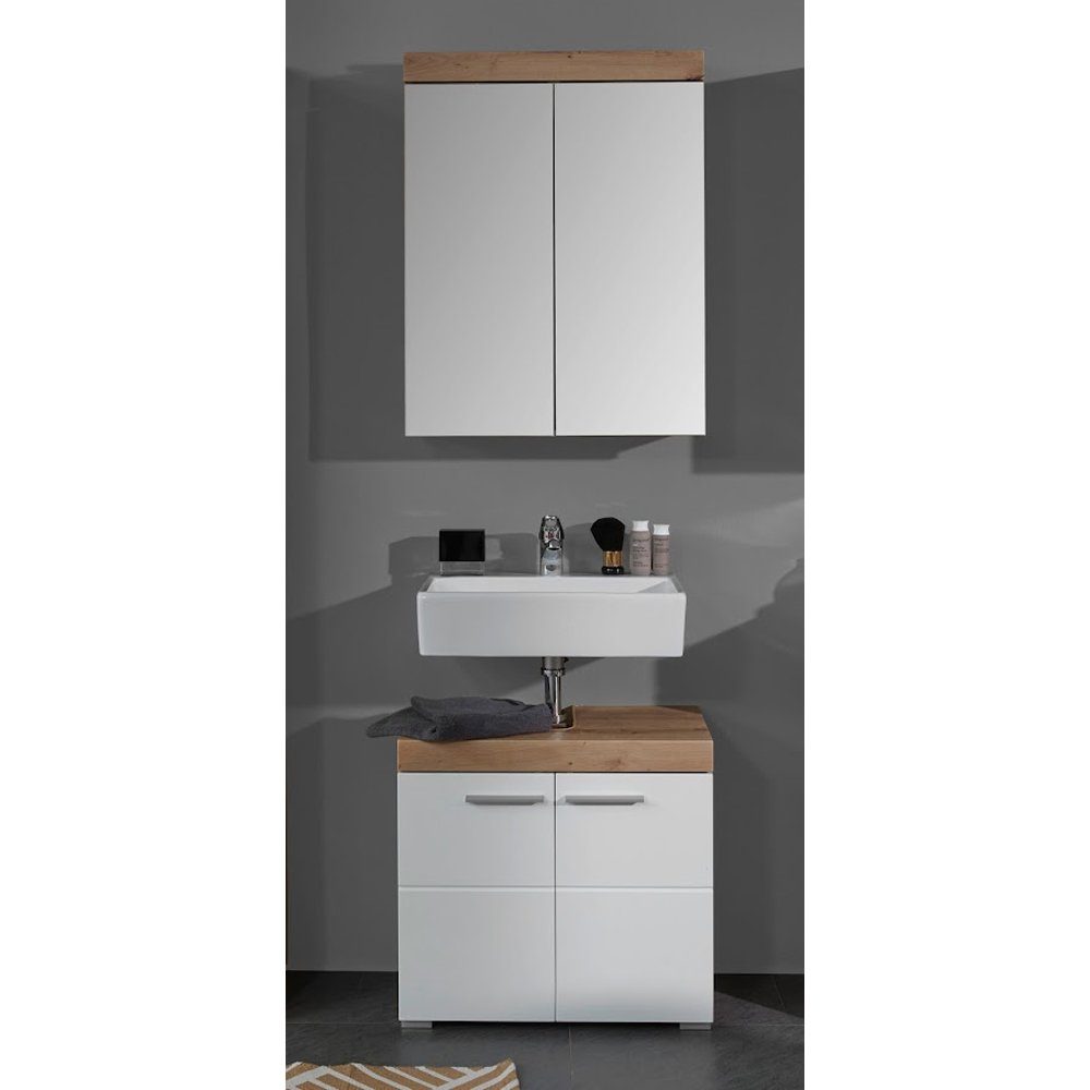 trendteam Badmöbel-Set, Badmöbel-Set Spiegelschrank Waschbeckenunterschrank günstig online kaufen