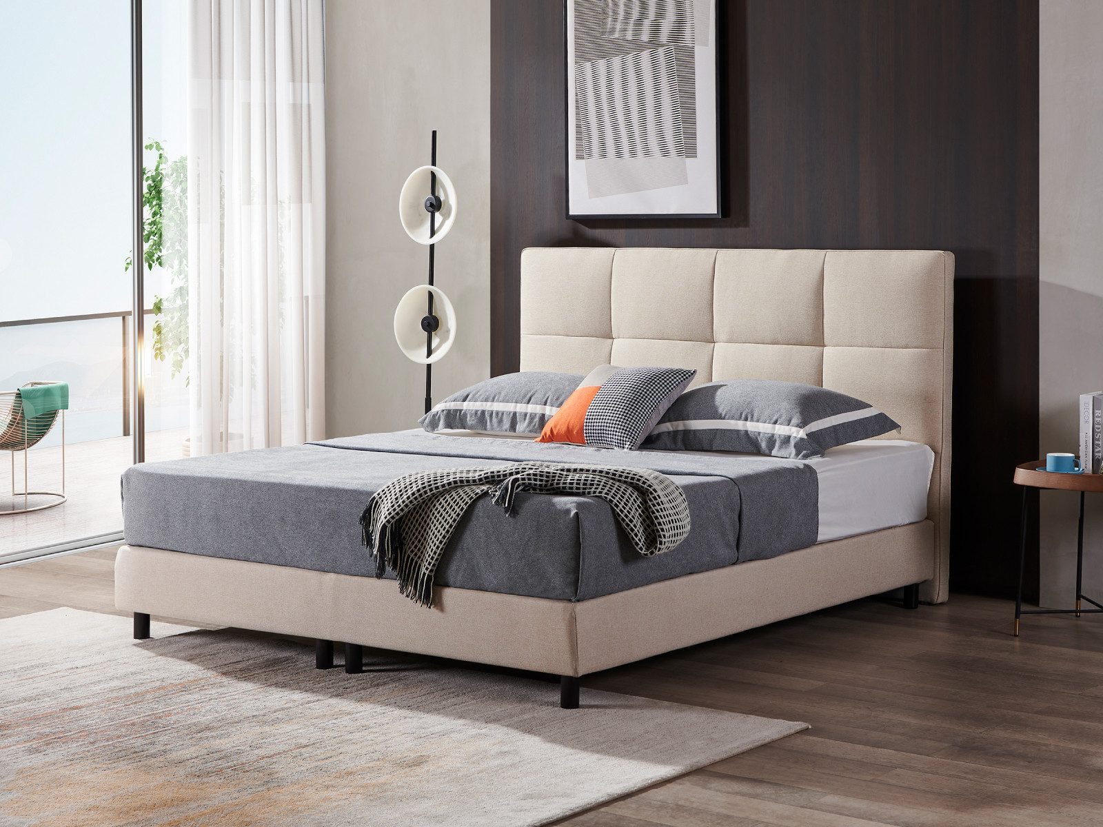 V6 Boxspringbett Modell 213 mit mit Taschenfederkernmatratze 30 cm Hoch
