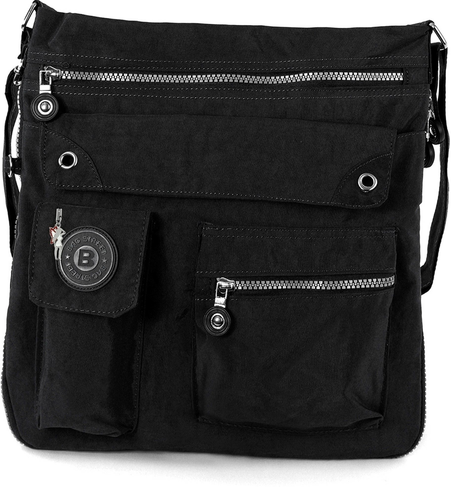 BAG STREET Umhängetasche Bag Street Nylon Tasche Damenhandtasche (Umhängetasche, Umhängetasche), Damen, Jugend Tasche strapazierfähiges Textilnylon schwarz