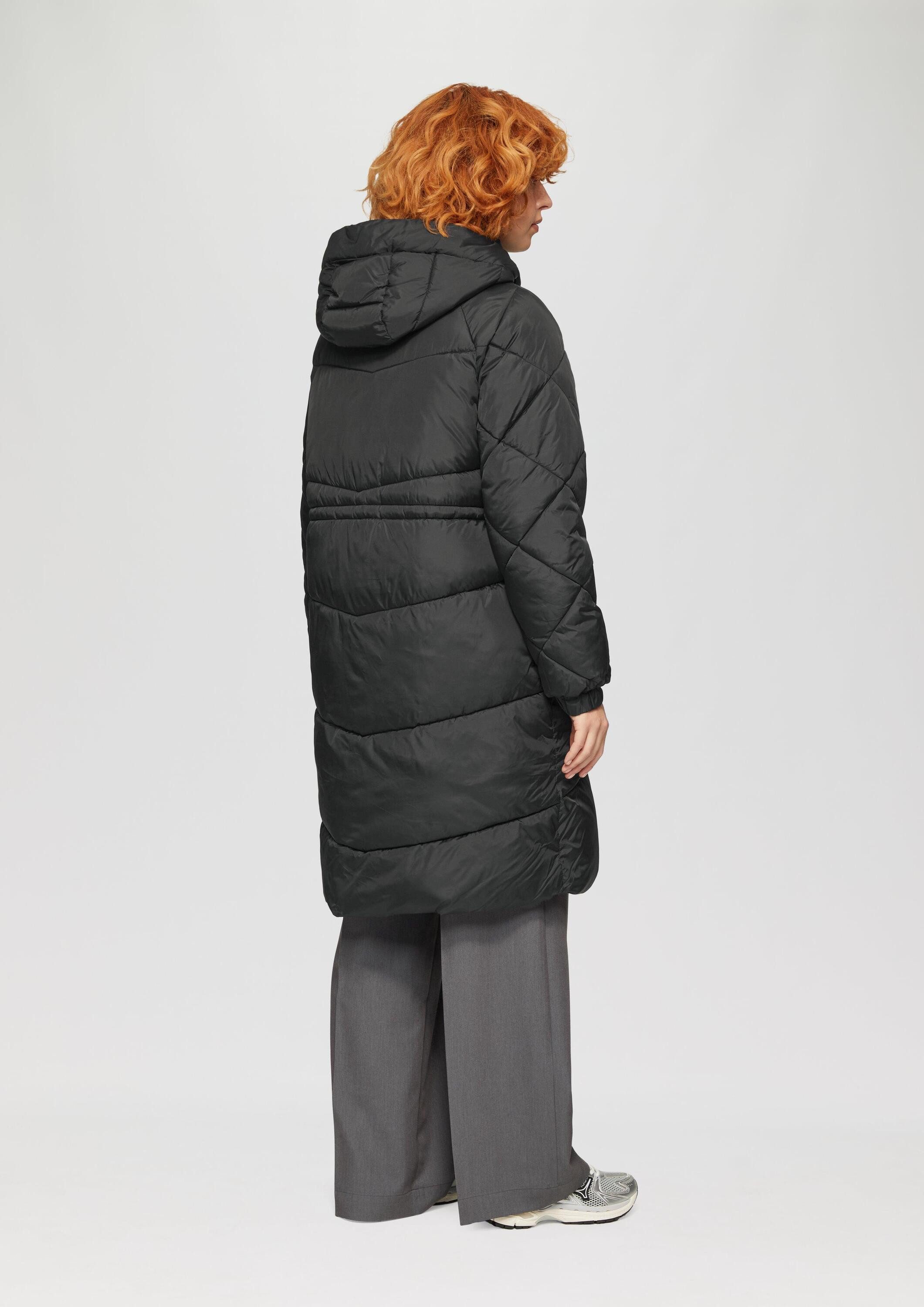 QS Wintermantel Outdoor-Mantel Steppmantel mit Kapuze