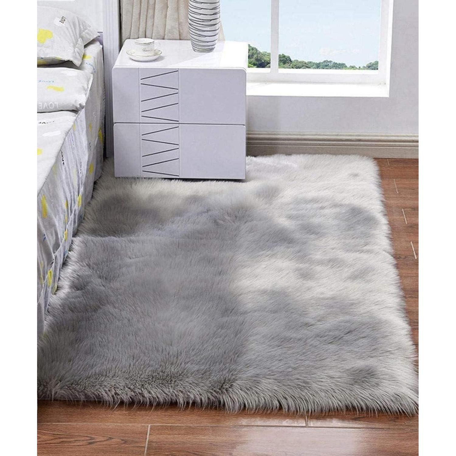 OTTO home Hochflor-Teppich Mollin, Fellform, leichter Glanz, rechteckig ...