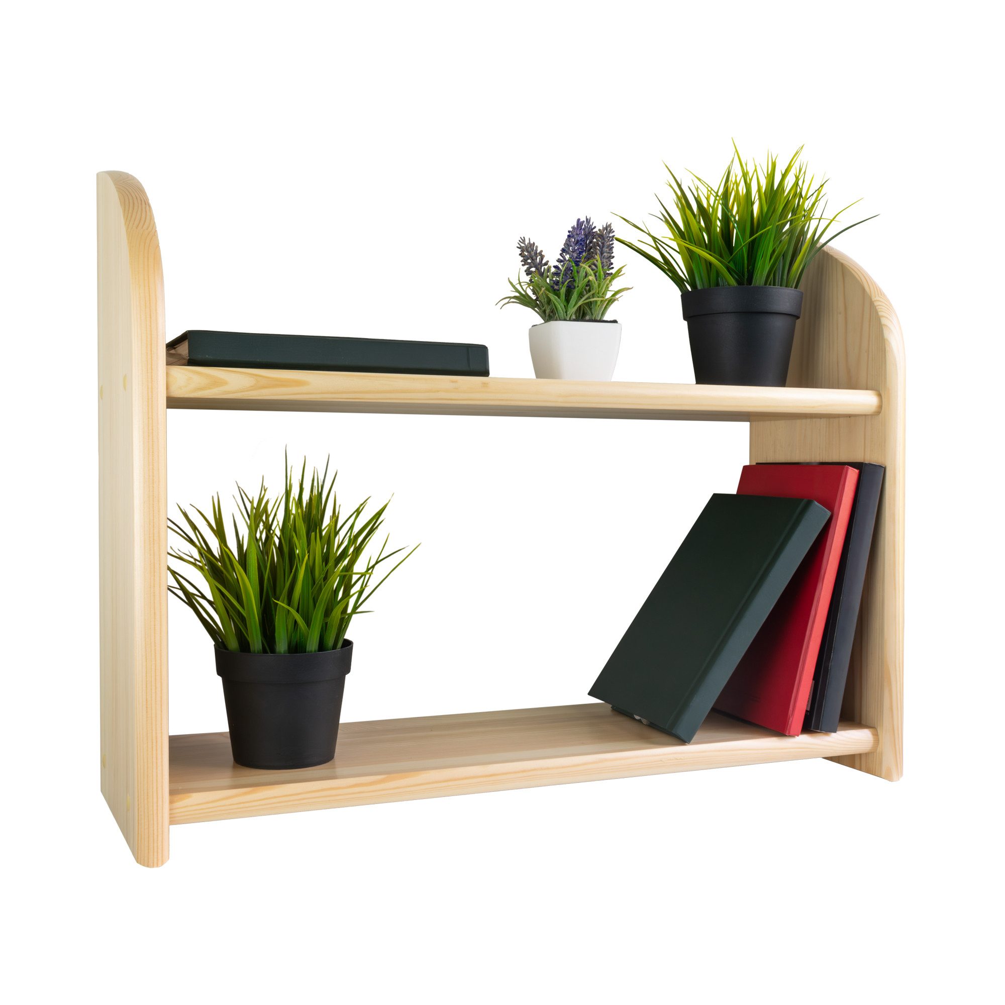 Prima-Online Wandregal Wandregal Hängeregal Bücherregal 2 Etage Kiefer Regal 60, 90 cm