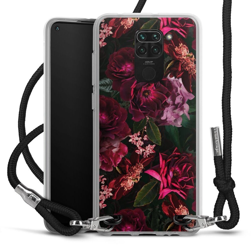 DeinDesign Handyhülle Rose Blumen Blüte Dark Red and Pink Flowers, Xiaomi Redmi Note 9 Handykette Hülle mit Band Case zum Umhängen