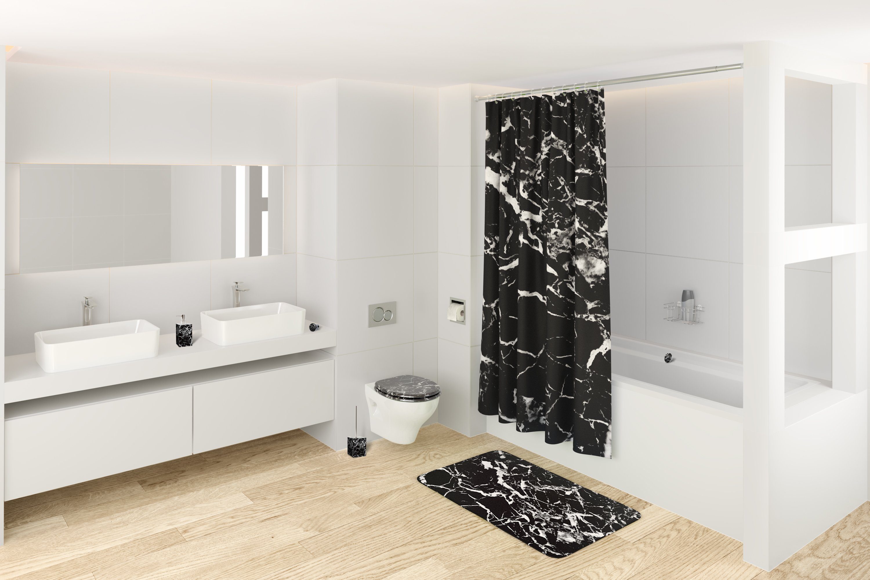 Sanilo Seifenspender Marmor Schwarz, modernes & stylisches Design, stabile Pumpe, hochwertig
