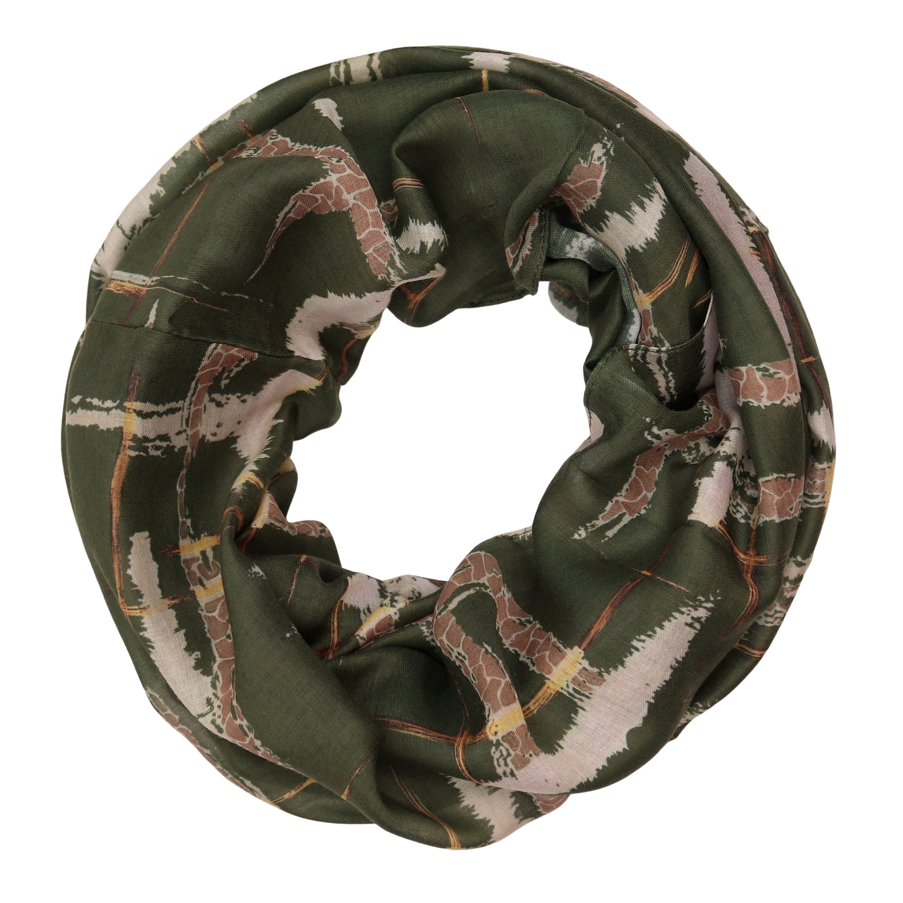 MIRROSI Loop Damen Schal Weich aus 100% Viskose Groß, Schlauchschal, Abstraktmuster, (ca.60x80cm, zweimal um den Hals wickelbar), Damen Halstuch Stola ideal für Frühling,Sommer, Herbst oder Winter