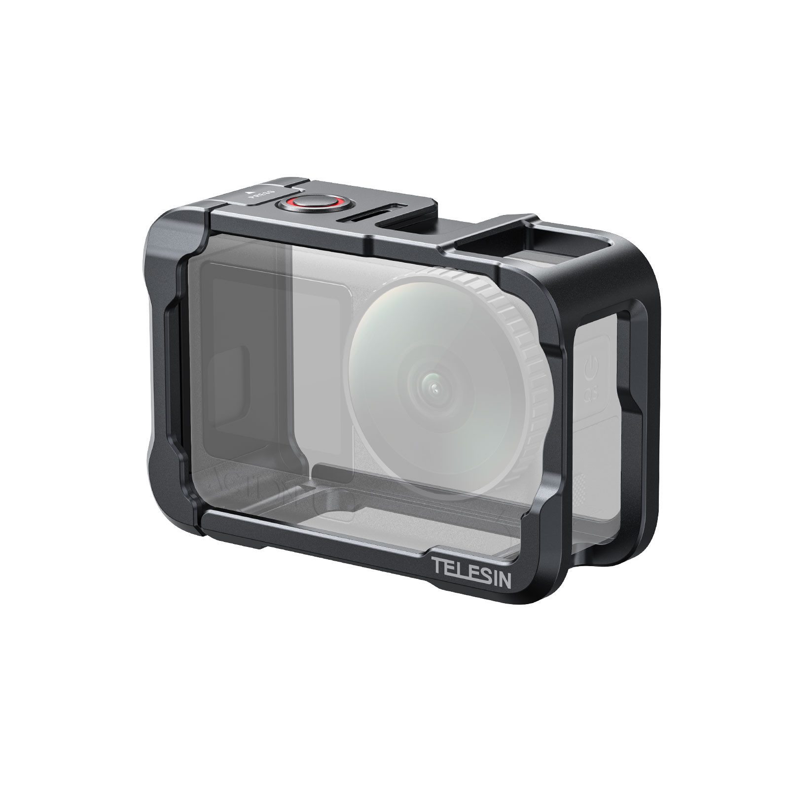 Telesin Action Cam-Halterung Aluminium Schutzrahmen Cage mit Kamera-Mount für DJI Osmo Action 6