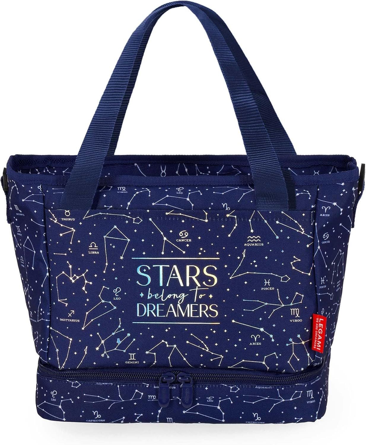 Legami Umhängetasche Legami Lunch Bag Stars, 10,8 L, 33x22x15 cm, RPET
