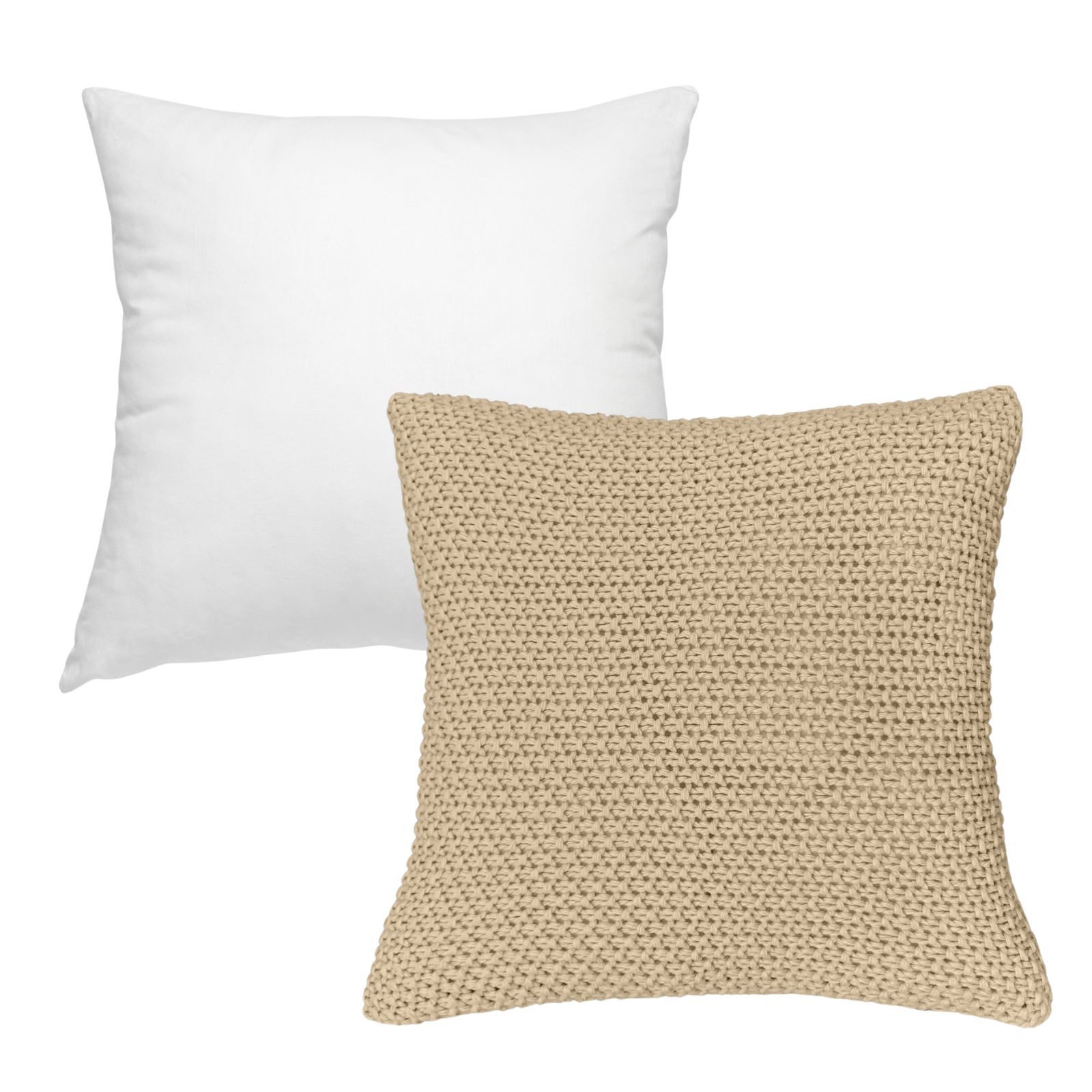 wometo Kissenbezug Strick mit Reißverschluss, 45x45 cm, (1 Stück), OEKO-TEX®, Kissenhülle mit edlem Strickmuster, MIT Füllung