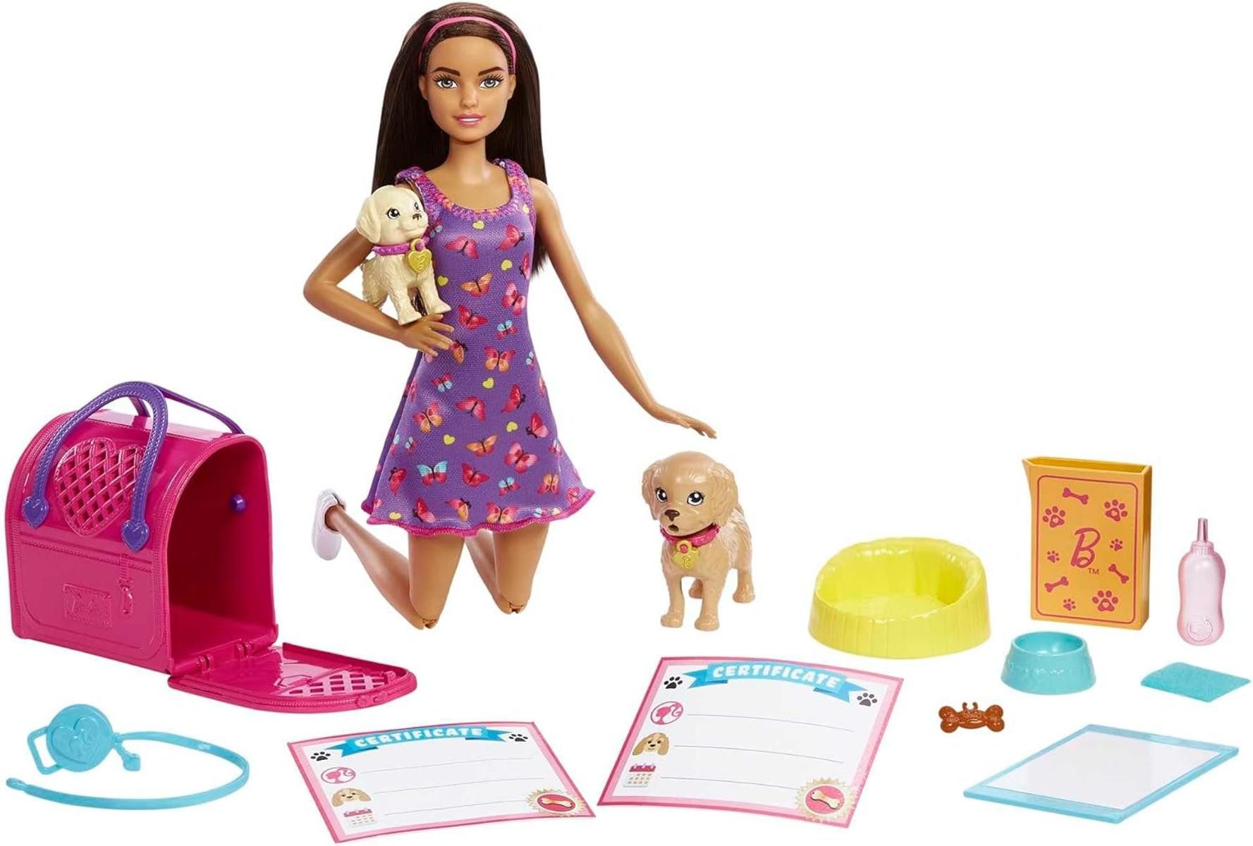 Barbie Anziehpuppe Barbie Welpenadoption Puppe 2 Welpen Farbwechseleffekt T günstig online kaufen