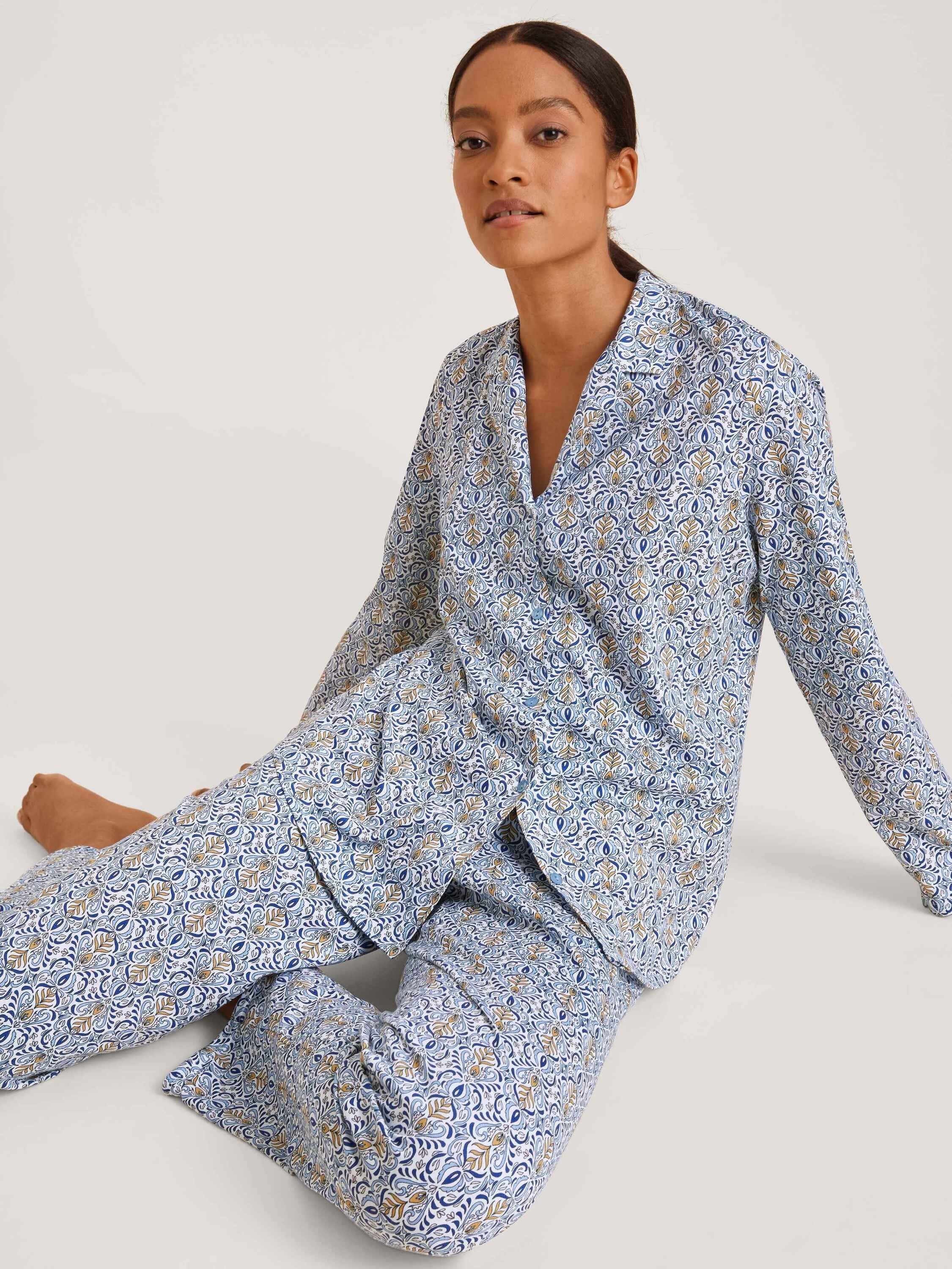 CALIDA Pyjama Pyjama, durchgeknöpft (2 tlg) placid blue