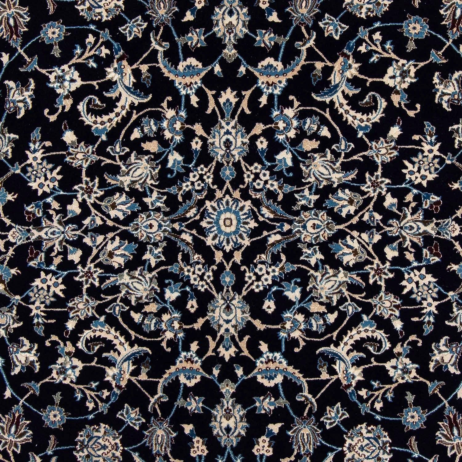 Wollteppich Nain Blumenmuster Blu x mit 295 10 Höhe: mm, morgenland, Zertifikat Unikat rechteckig, 199 scuro cm