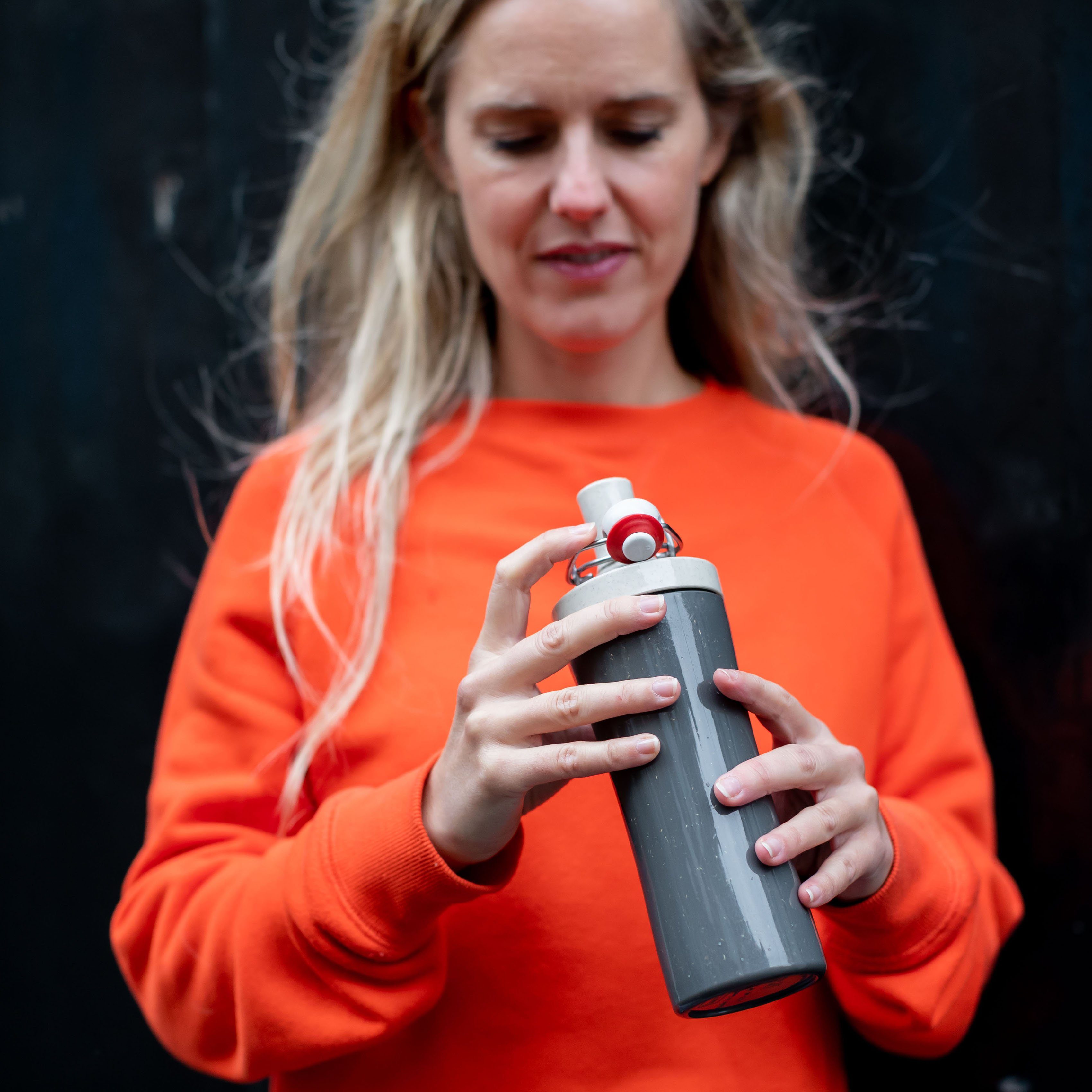 KOZIOL Trinkflasche PLOPP TO GO, mit Bügelverschluss, ideal für unterwegs, 425 ml