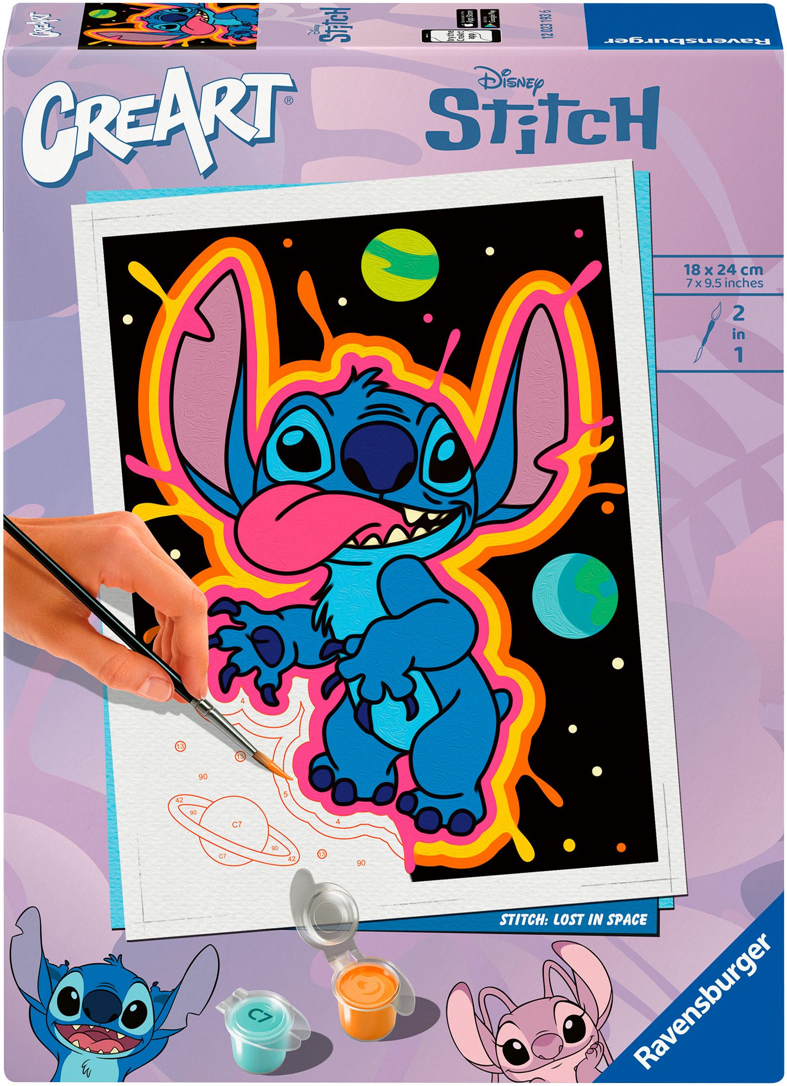 Ravensburger Malen nach Zahlen CreArt, Adults Trend, Disney Stitch: Verloren im All, Made in Europe