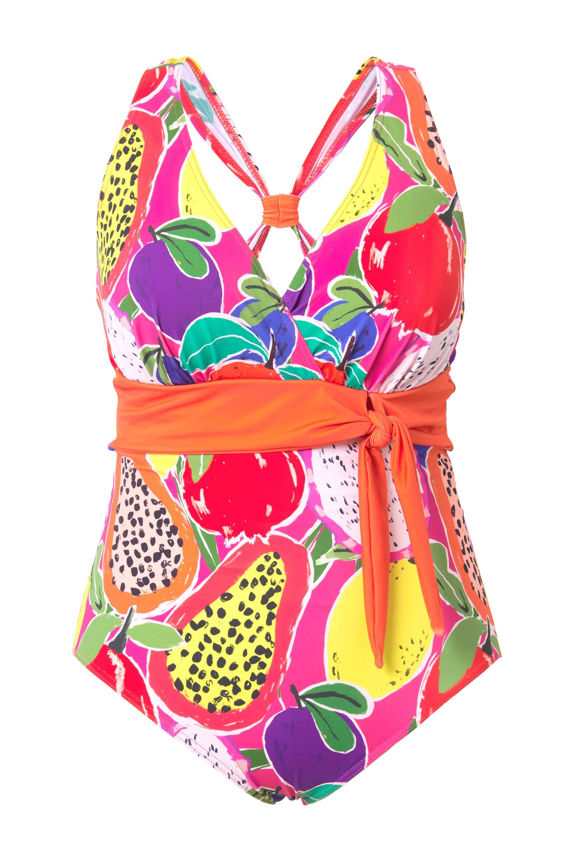 Ulla Popken Badeanzug Badeanzug Obst Softcups Wickeloptik recycelt günstig online kaufen