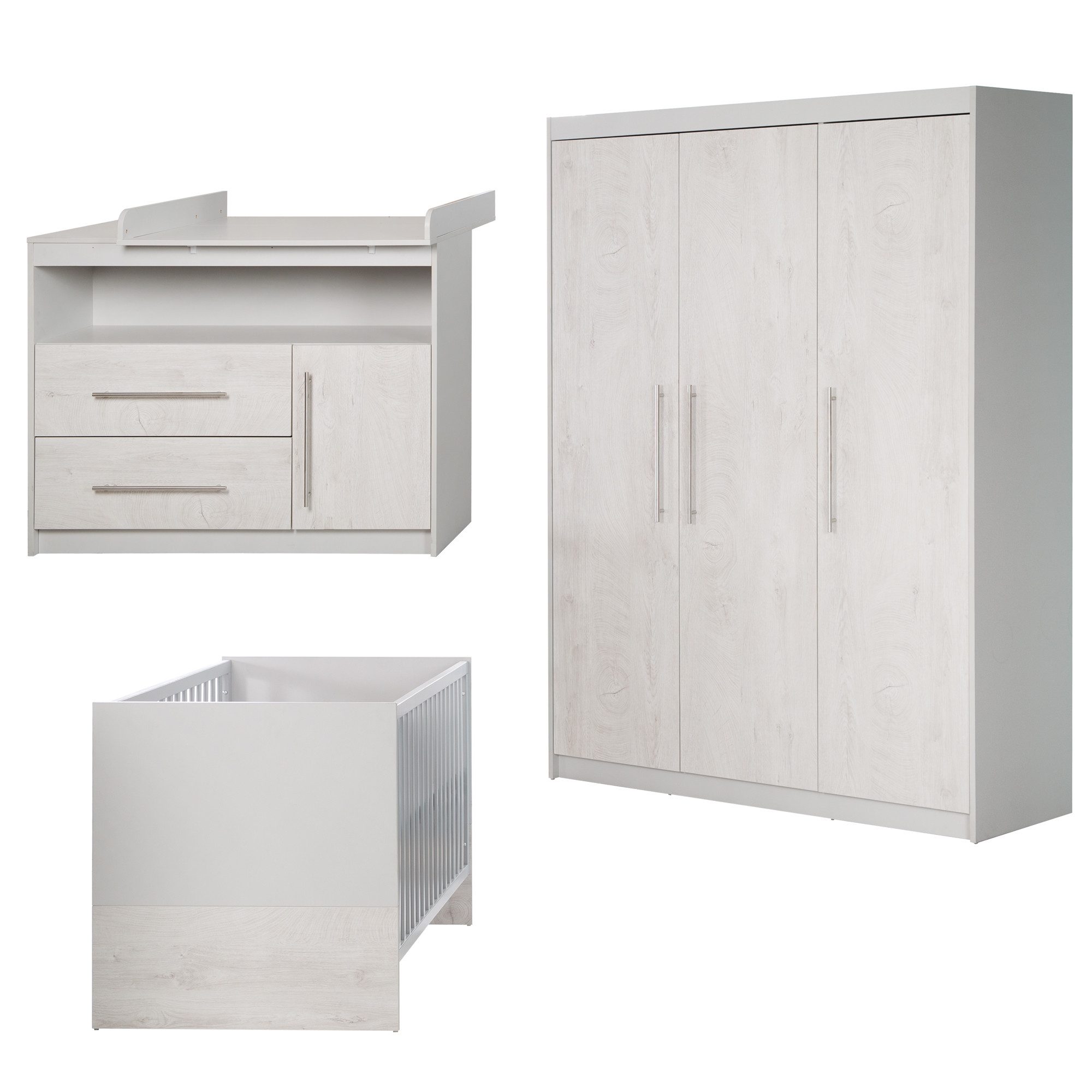 roba® Babyzimmer-Komplettset Maren 2, Gitterbett, Wickelkommode, 3-türiger günstig online kaufen