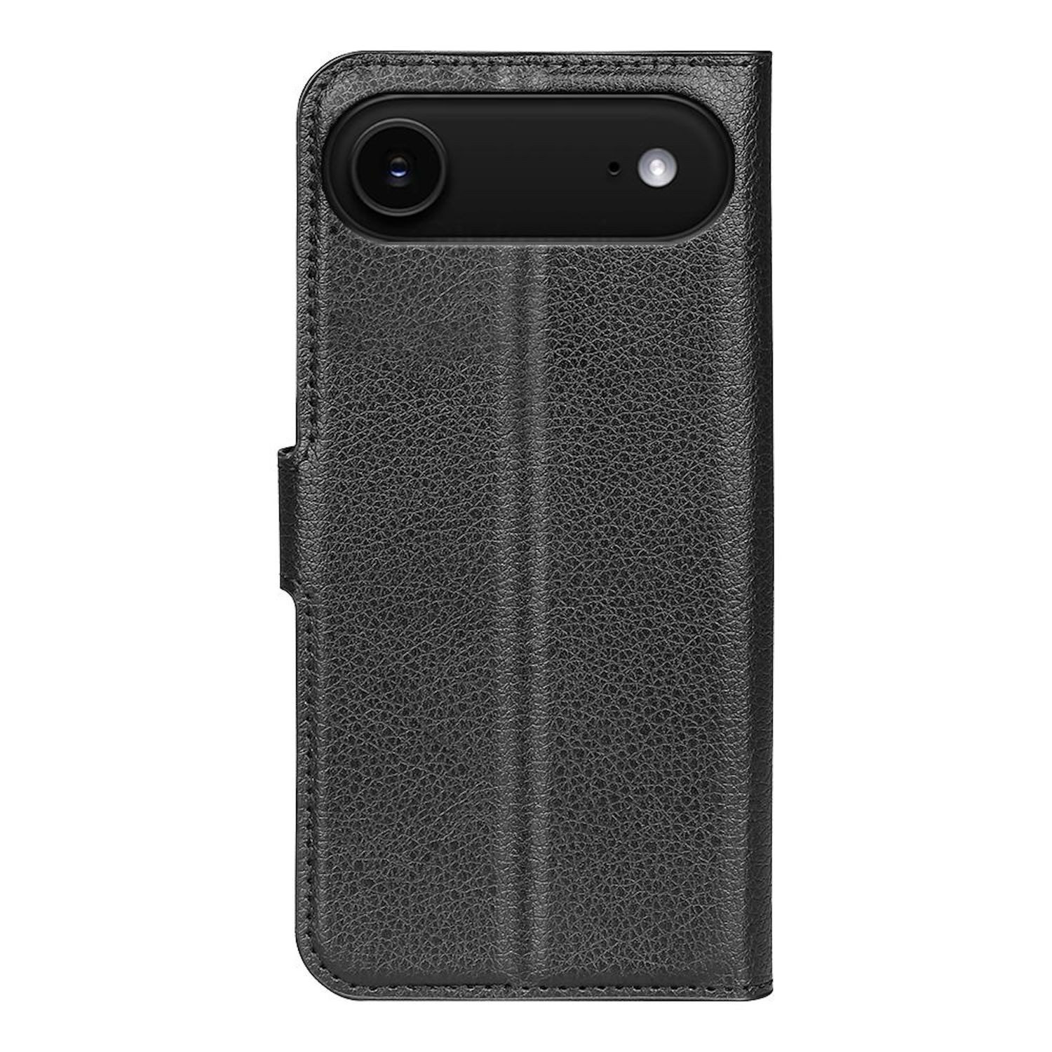 Wigento Smartphone-Hülle Für Apple iPhone 17 Air Kunstleder Book Wallet Tasche Hülle Schwarz, Kunstleder Hülle mit Kartenfächern und Standfunktion