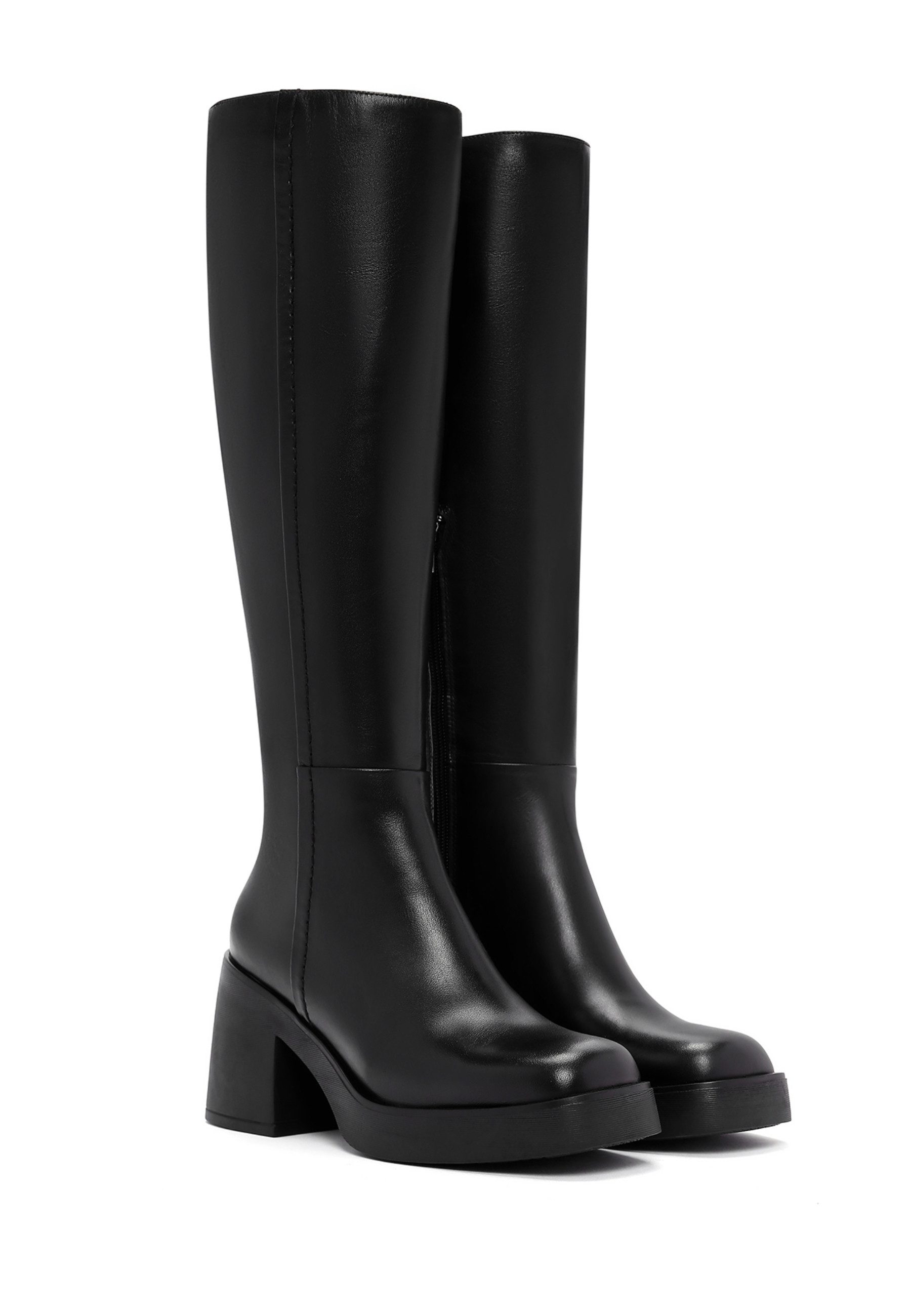Derimod Absatzstiefel aus Leder Bootsschuh Reißverschluss, Textilfutter, Thermosohle, Absatz 7,5 cm