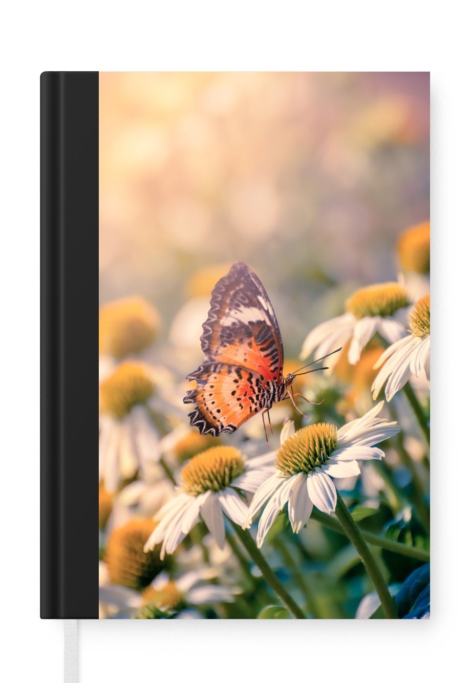 MuchoWow Notizbuch Notizbuch Tagebuch Haushaltsbuch Notebook A5 Schmetterling auf, Notizbuch Tagebuch Hardcover
