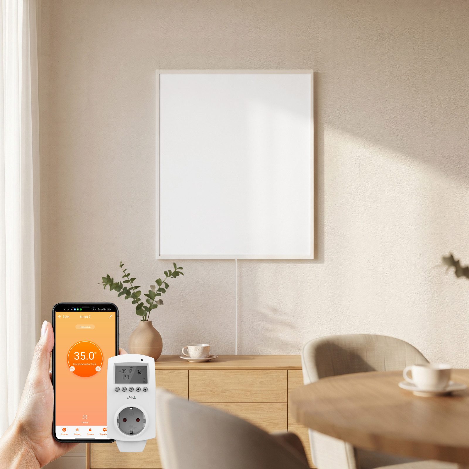 EMKE Infrarotheizung Infrarot-Bildheizung mit Kunstdruck, 300-1200 W, mit Thermostat