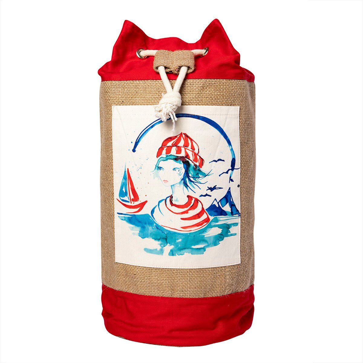 ANEMOSS Strandtasche Anemoss Marine Collection Sailor Girl Jute Tasche