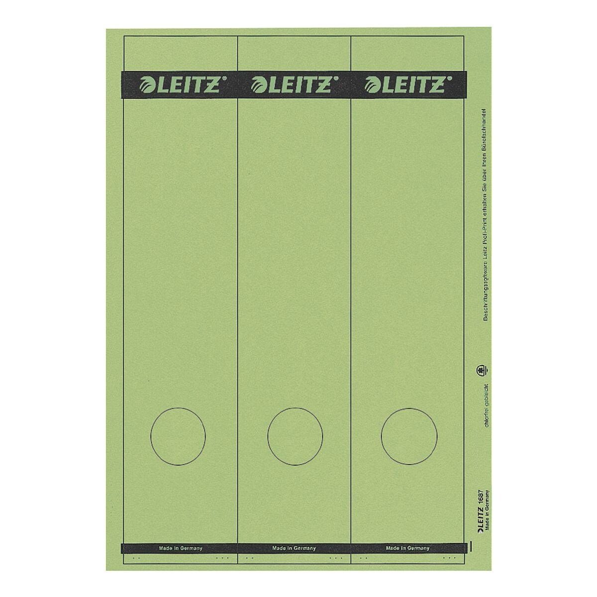 LEITZ Etiketten 1687, für Ordner, 75 Stück, lang/breit (61,5x285 mm), selbstklebend
