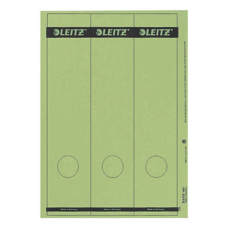 LEITZ Etiketten 1687, für Ordner, 75 Stück, lang/breit (61,5x285 mm), selbstklebend