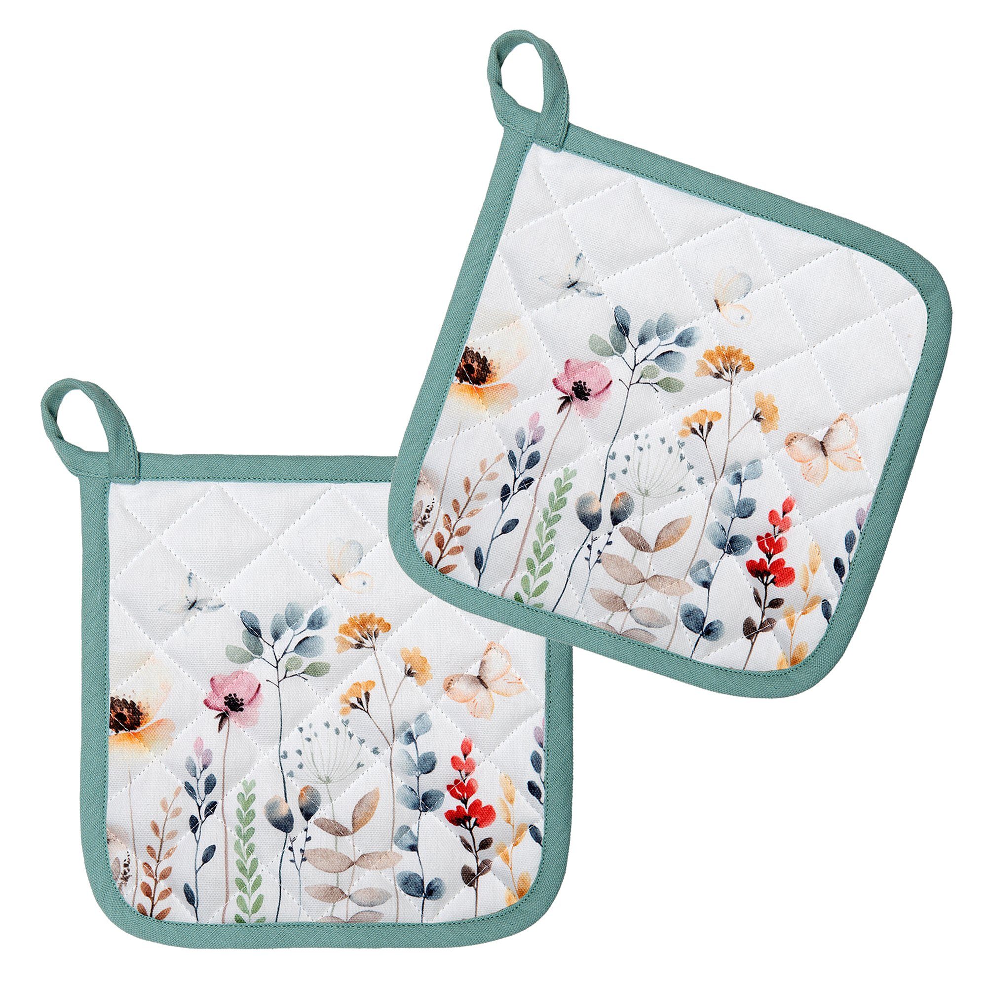 Clayre & Eef Topflappen Flowerbomb, (Set, günstig online kaufen