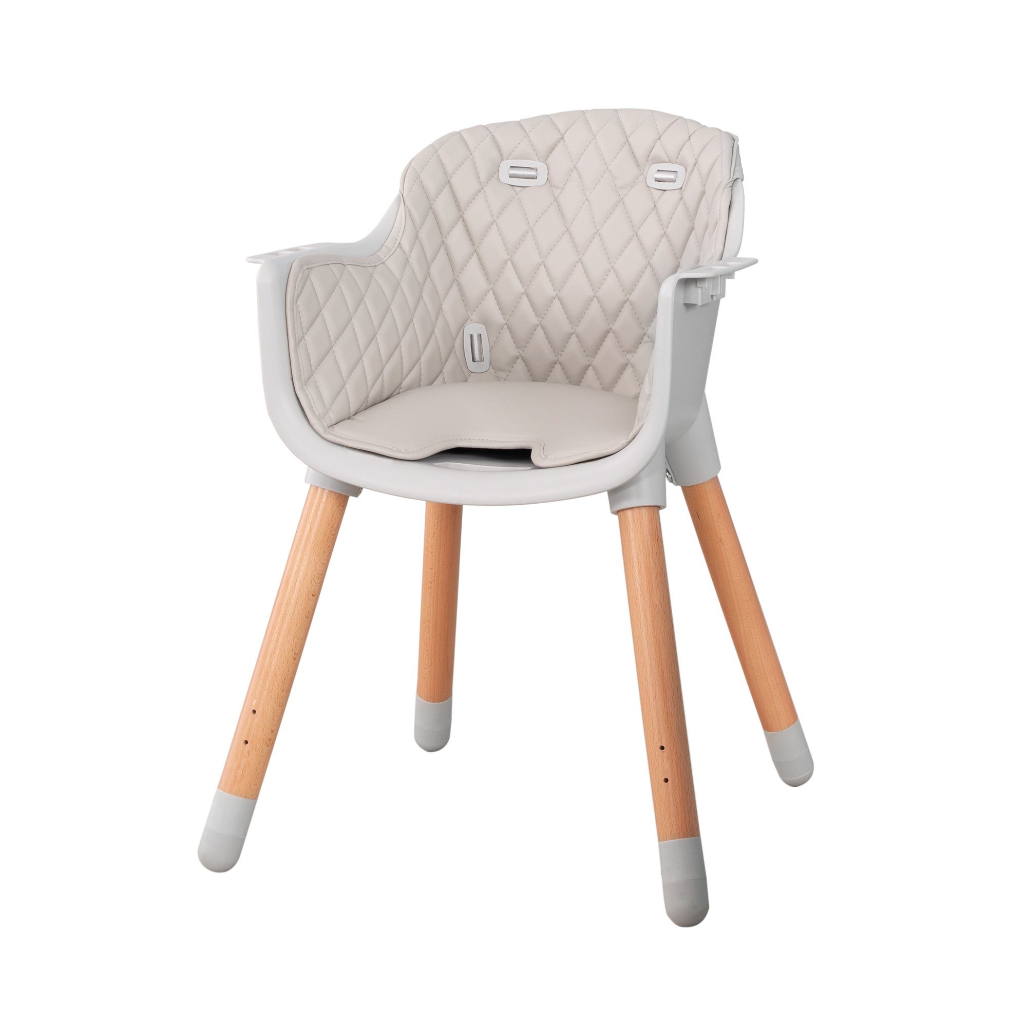 roba® Hochstuhl Kinderhochstuhl Style Up Wood, 2 in 1 inkl. Sitzpolsterung in grau
