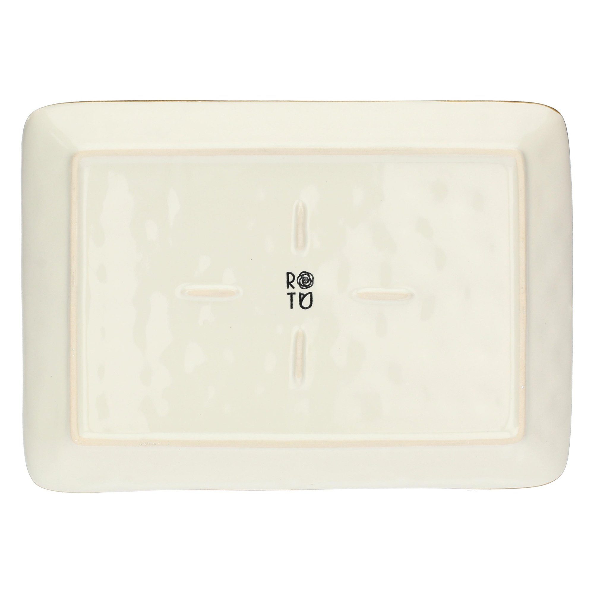 Rose & Tulpani Servierplatte Teller rechteckig Servierteller Platte 27x19cm Concerto gelb, Steingut, (1-tlg), rustikaler Vintage-Look