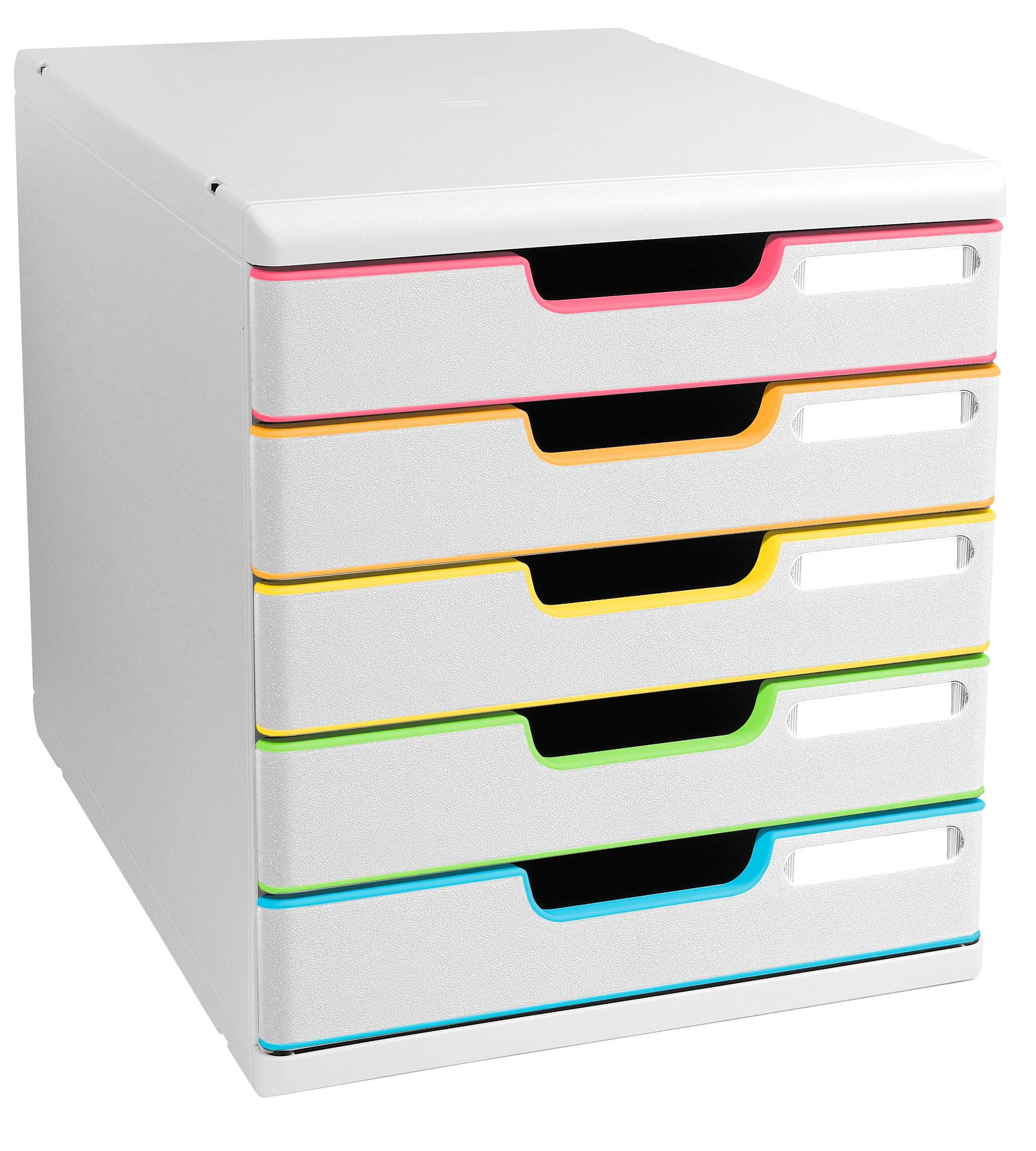 Thumbnail - EXACOMPTA Schubladenbox Schubladenbox MODULO A4 5 geschlossene Schub Weiss/Harlekin 301913D, Boxen modulierbar