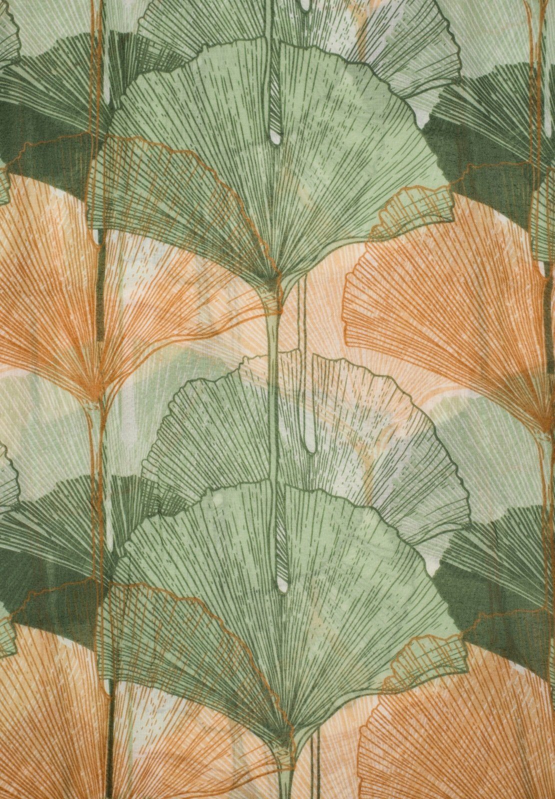styleBREAKER Modeschal Langer Schal Ginkgo Leaves, günstig online kaufen