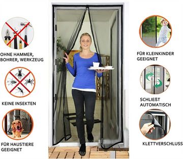 RefinedFlare Moskitonetz,Magnetisches Fliegengitter für Tür, Insektenschutz für Balkontür,Einfache Klebemontage ohne Bohren