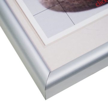 STYRO Bilderrahmen Dufco Alu-Rahmen DIN A4 18x24cm Bilder-Rahmen, (einzeln), Aluminium-Rahmen, Metallaufhänger, 18x24 cm, Hoch- und Querformat