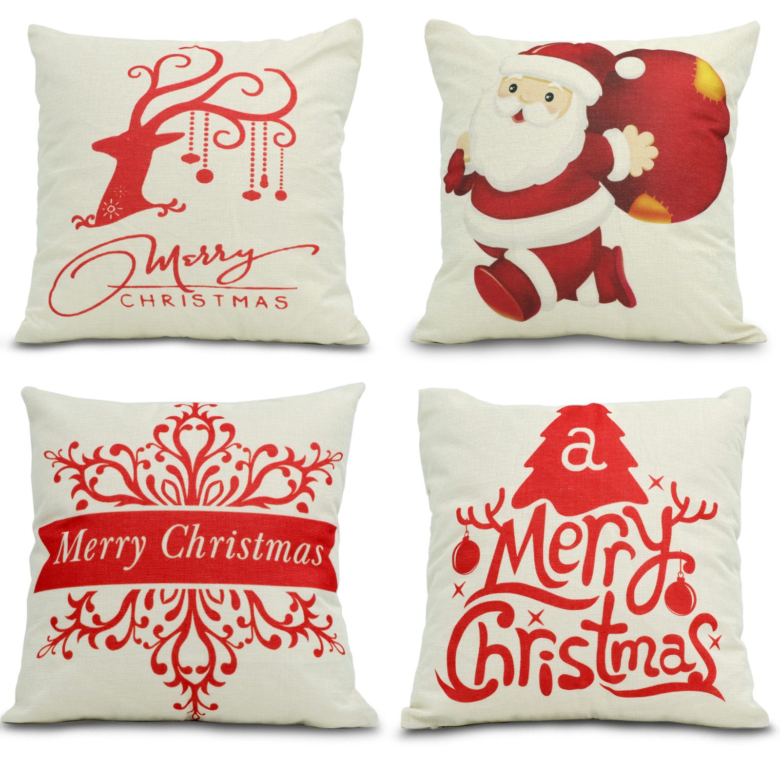 CALIYO Kissenbezug 4 Stück Kissenbezug Weihnachten günstig online kaufen
