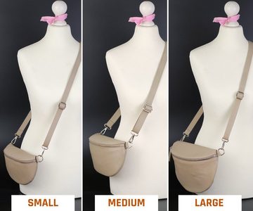 Adel Bags Gürteltasche Bauchtasche Damen Leder Taupe, Umhängetasche, Echtes Leder