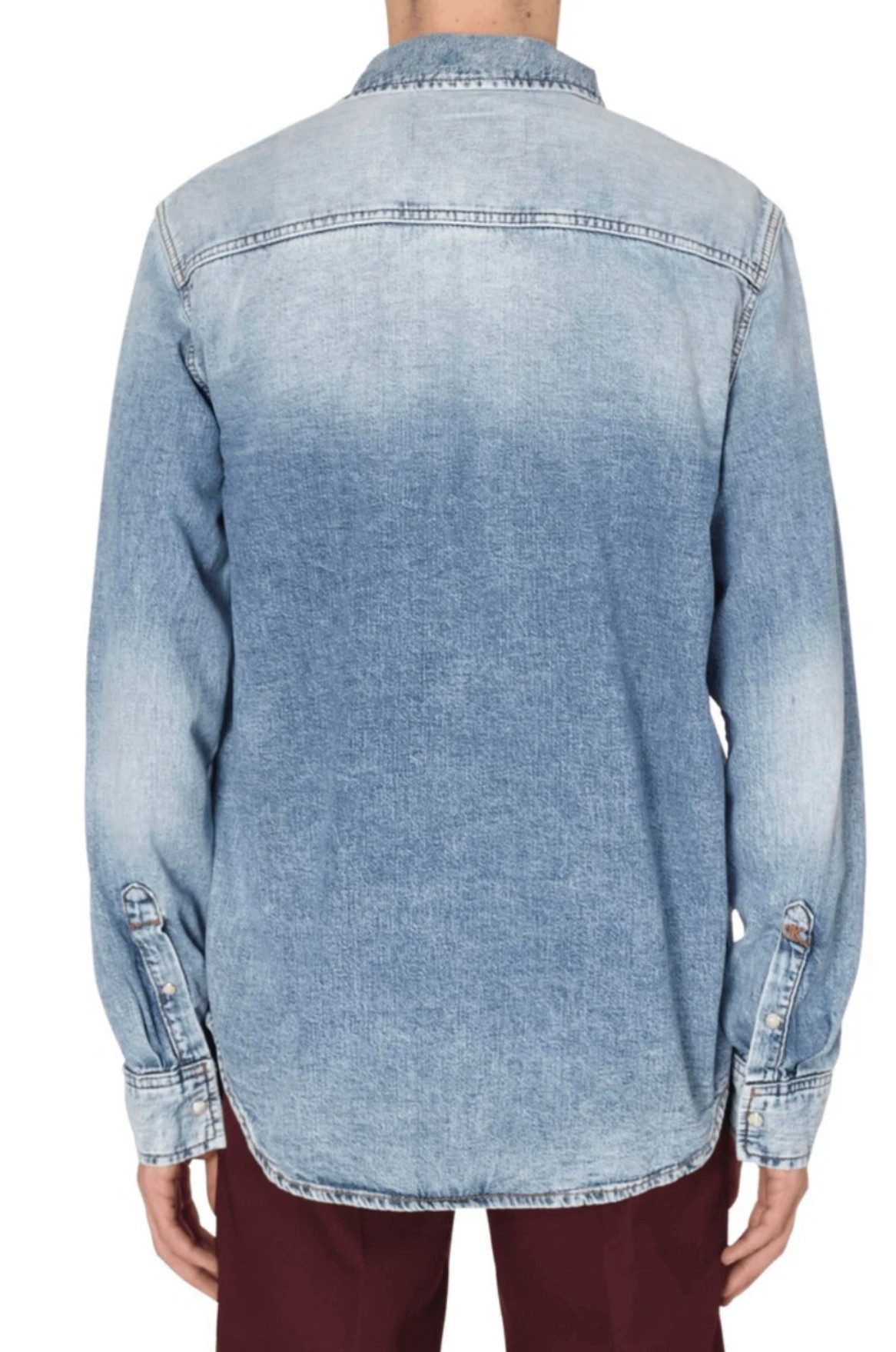 Klein Jeanshemd Calvin Jeanshemd Denim Hemd Jacke Used Wash Slim Fit Hochwertiger Denim mit authentischer Used-Waschung