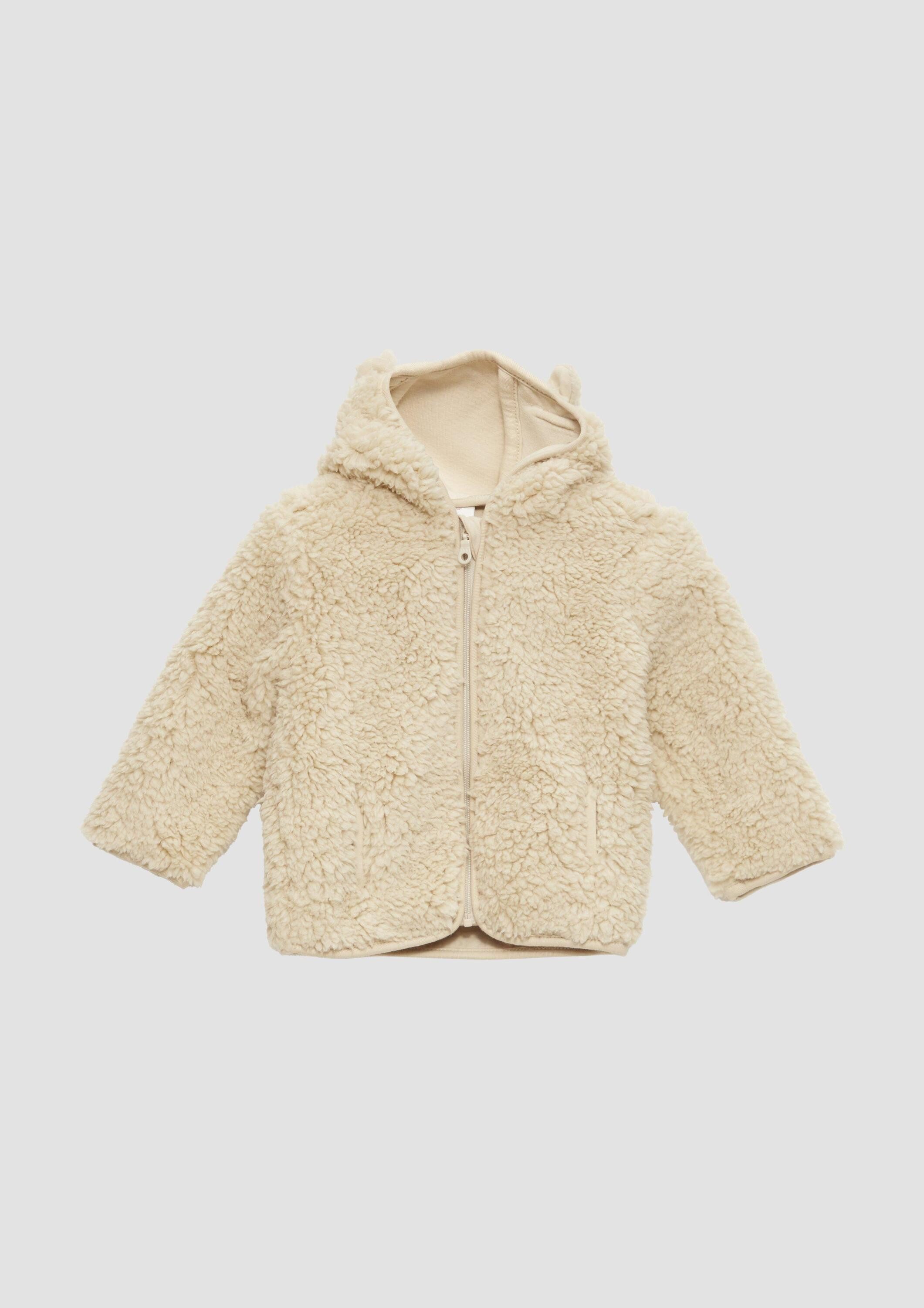 s.Oliver Funktionsjacke Sweatshirt Jacke Teddyplüsch-Jacke mit Öhrchen
