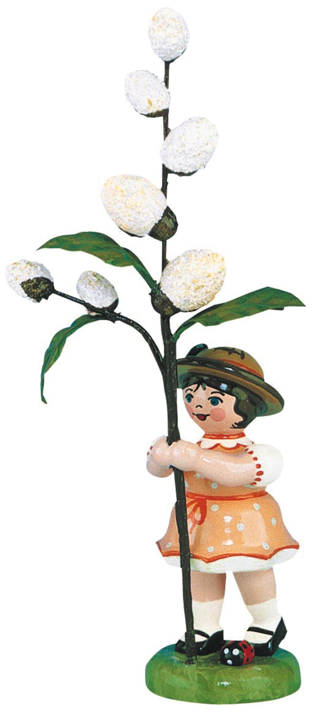 Hubrig Volkskunst GmbH Sammelfigur Blumenkind Mädchen mit Maikätzchen, Höhe 11cm, Handwerkskunst original Erzgebirge