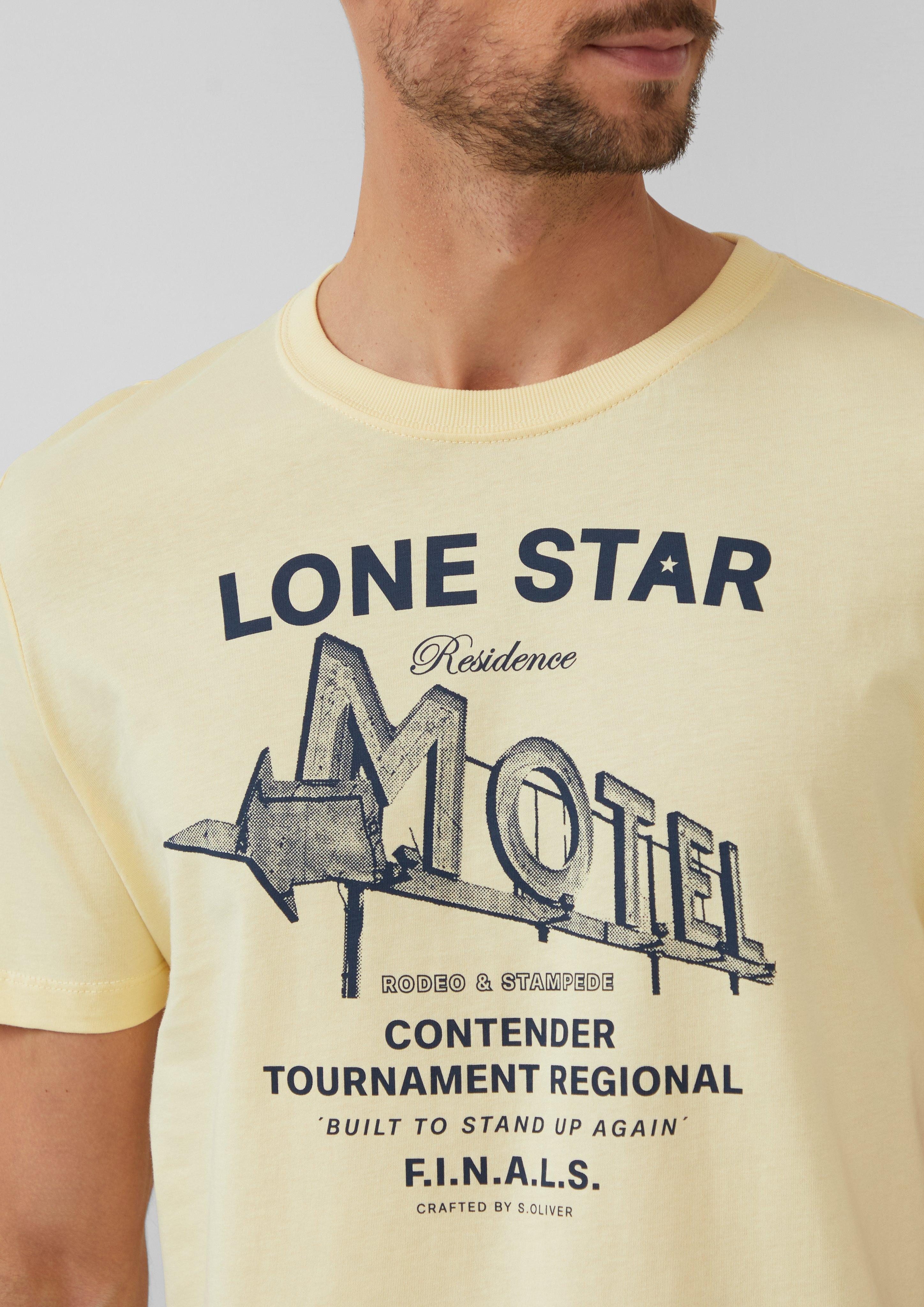 s.Oliver Kurzarmshirt T-Shirt mit Artwork Stickerei günstig online kaufen