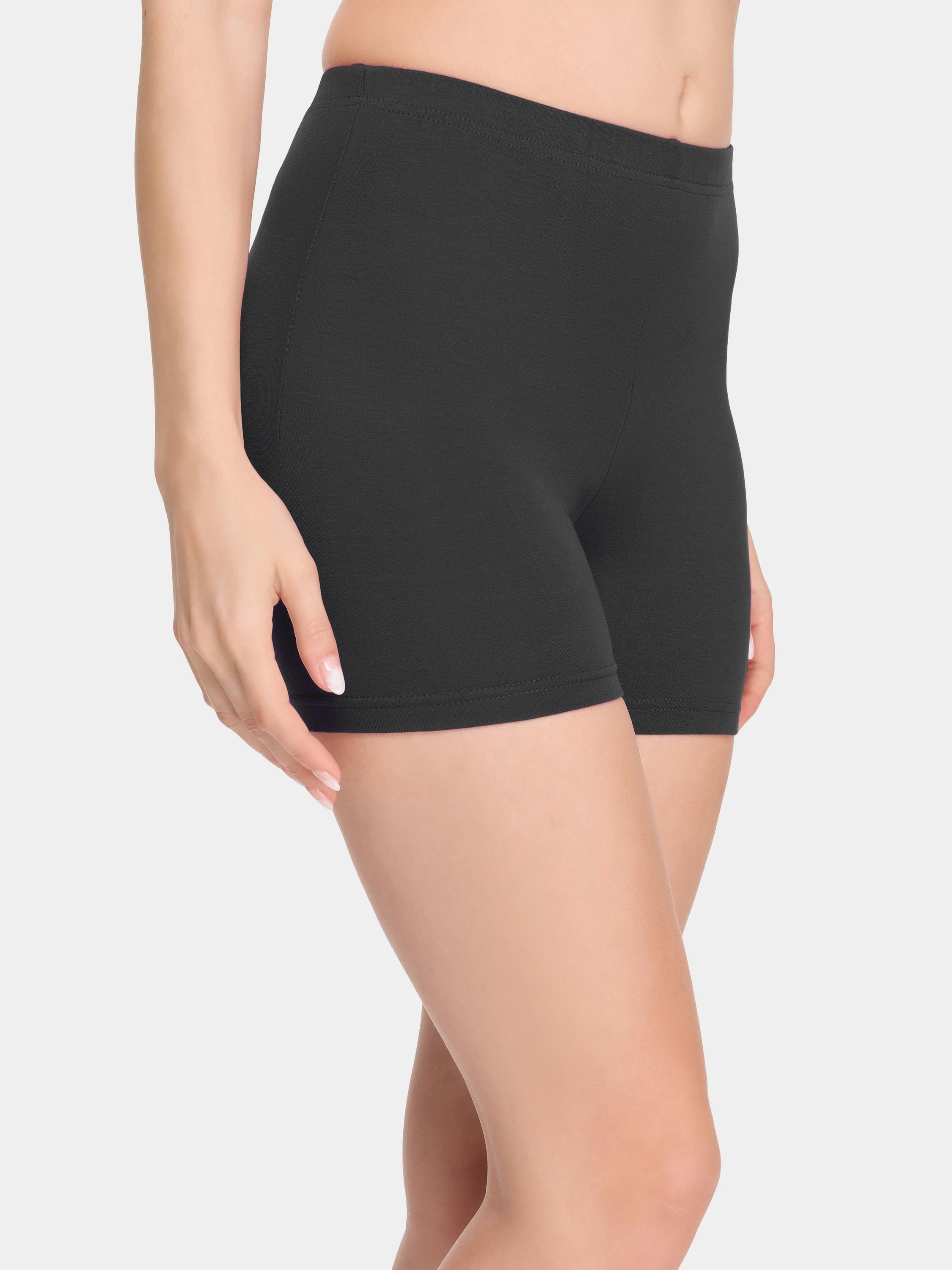 Leggings Merry Unterhose Shorts Bund Hotpants MS10-392 Radlerhose (1-tlg) Damen Graphite Style elastischer Boxershorts