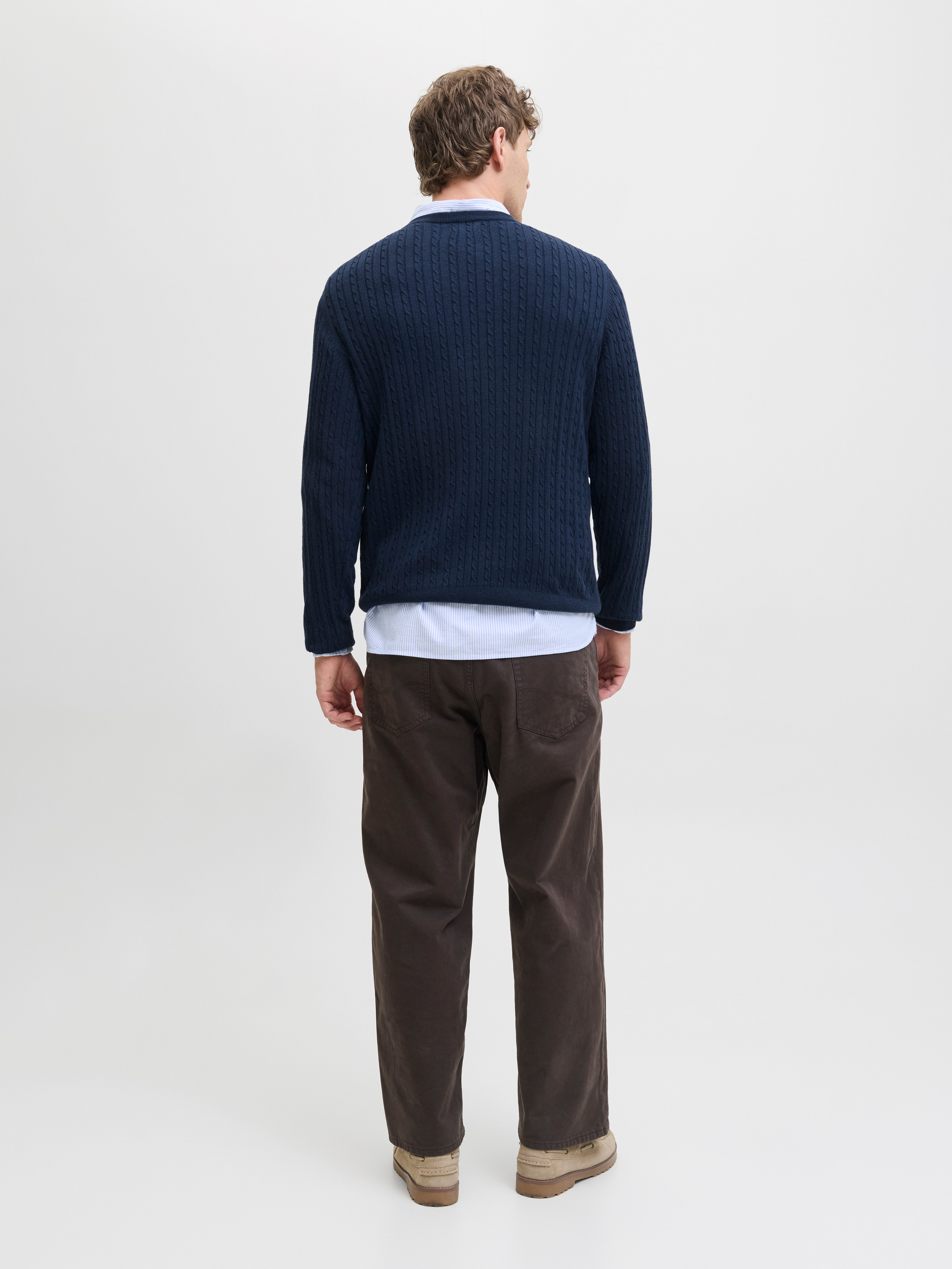 Jack & Jones Strickpullover JJEEMIL KNIT CABLE CREW NECK NOOS
