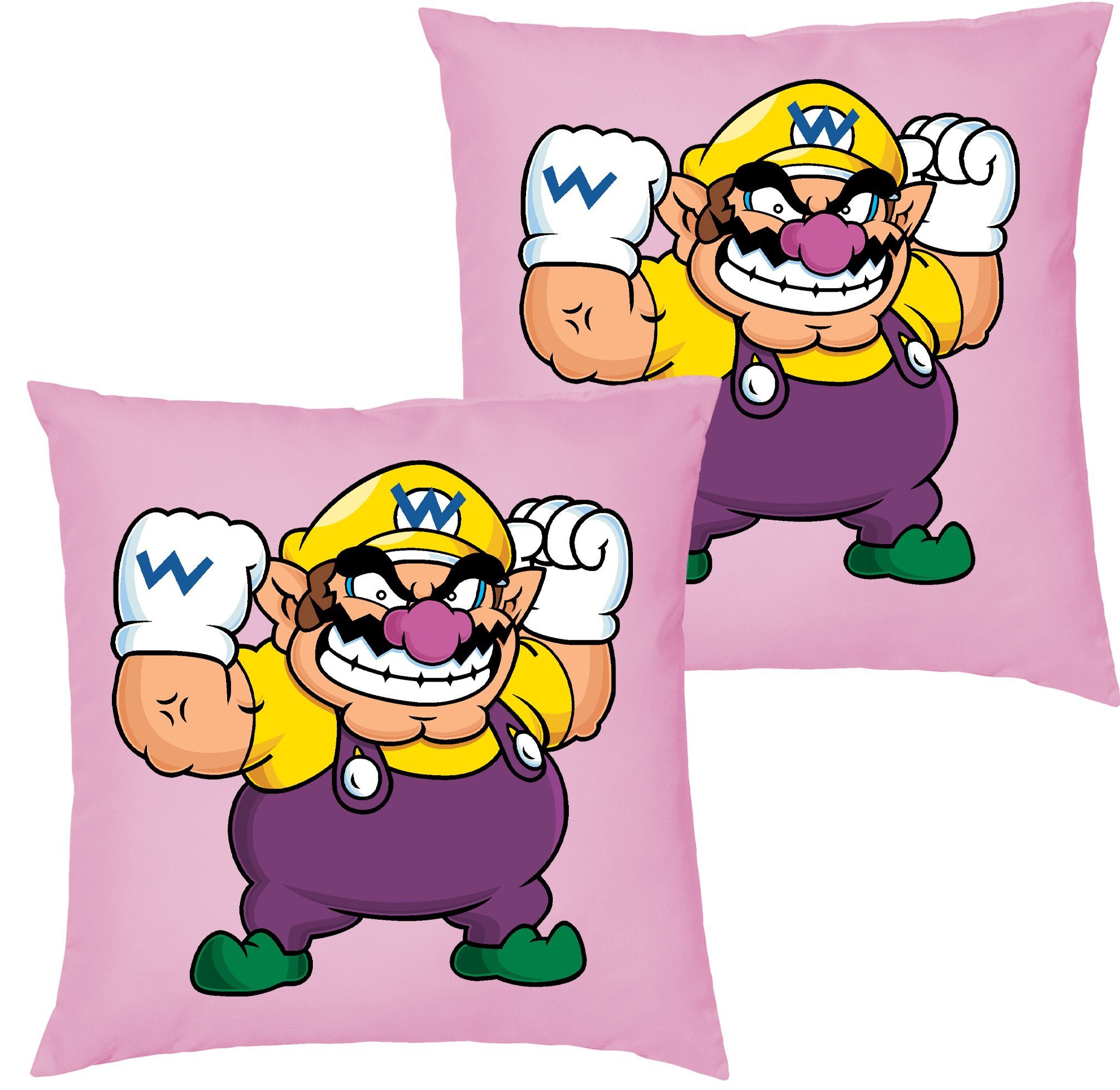 Gaming Super Füllung Mario mit Yoshi Blondie Dekokissen Super & Wario Gamer Luigi Konsole, Kissen Retro Brownie