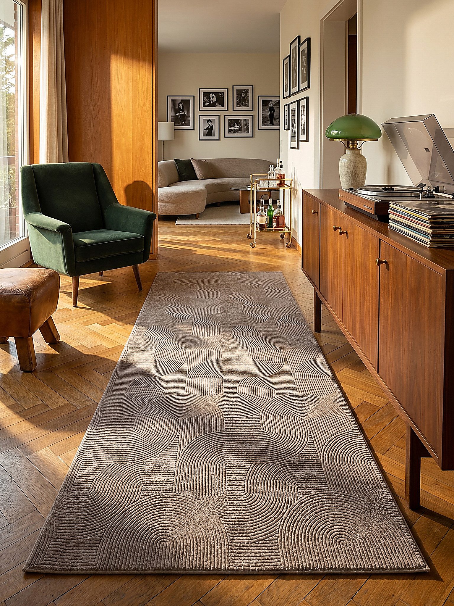KADIMA DESIGN Teppich DALAR Teppichläufer Beige 80x150 Geometrisch Polypropylen Antirutsch, Läufer, Höhe: 9 mm, Saugroboter-geeignet, Strapazierfähig, Pflegelei – Bild 4 von 5