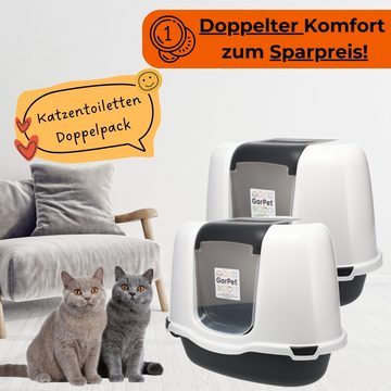 GarPet Katzenecktoilette 2x Katzenklo Ecke Eck Katzentoilette Katzen Ecktoilette XXL Doppelpack