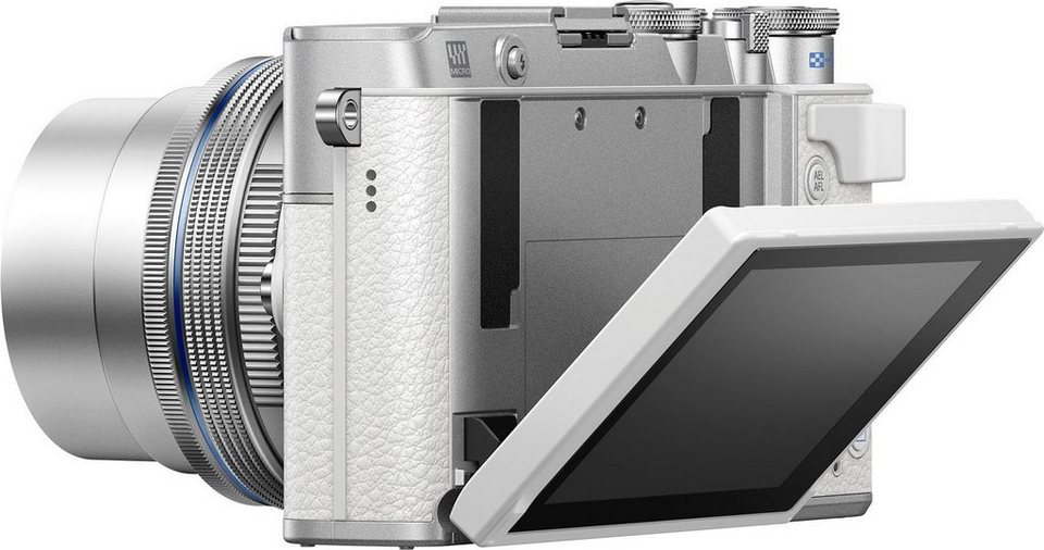 Olympus E‑P7 Systemkamera (M. Zuiko Digital ED 14-42mm F3.5-5.6 EZ Pancake,  20,3 MP, 3x opt. Zoom, Bluetooth, WLAN), Inkl. Objektiv ED 14‑42mm