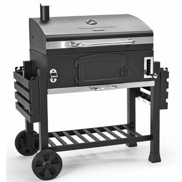 TAINO Holzkohlegrill HERO XXL Smoker, regelbarer Ventile, Klappbare Seitentische