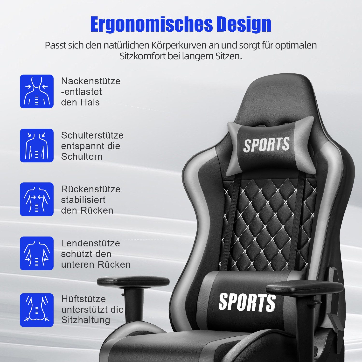 Homimaster Gaming-Stuhl Gaming Stuhl, Ergonomischer Bürostuhl,Gaming günstig online kaufen